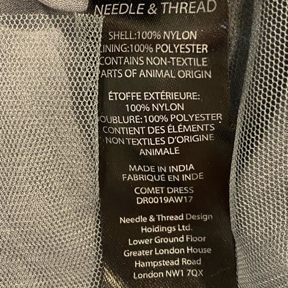 Needle & Thread Comet floral embellished open back midi dress. STYLE#211117202 - Picture 9 of 10